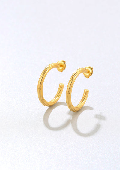 Twisted Gold Hoop Earrings