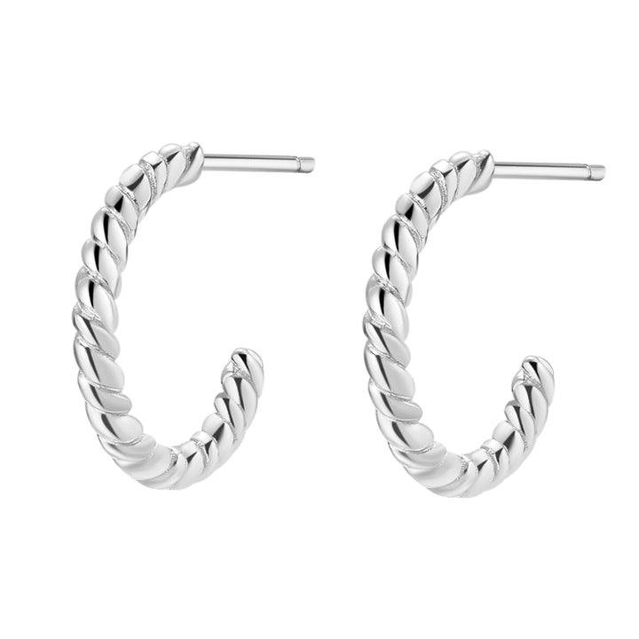 Pendientes de Aro Torcido Plata de Ley 925