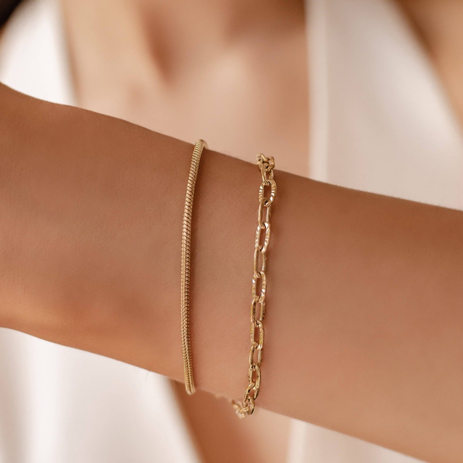 Set Pulseras Serpiente y Eslabones