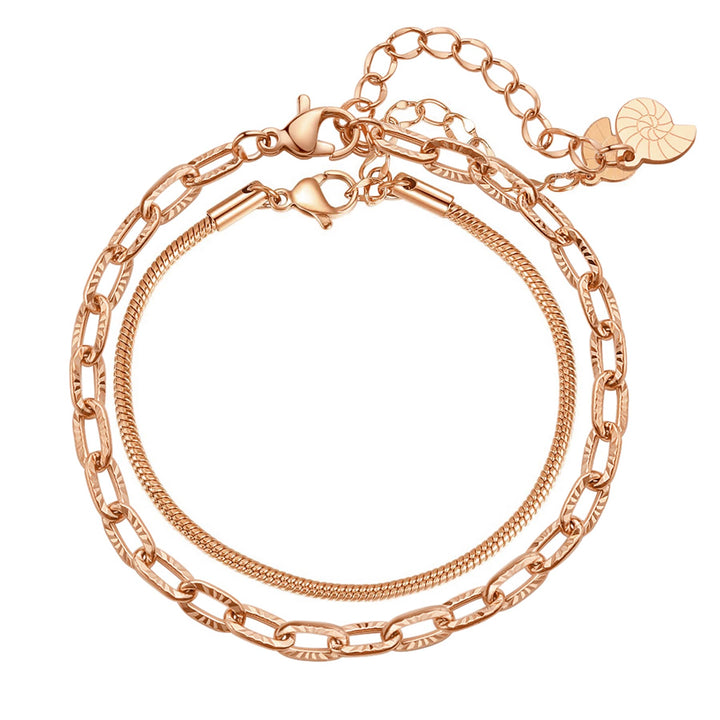 Verdrehtes Schlangen- und Glieder Armband Set
