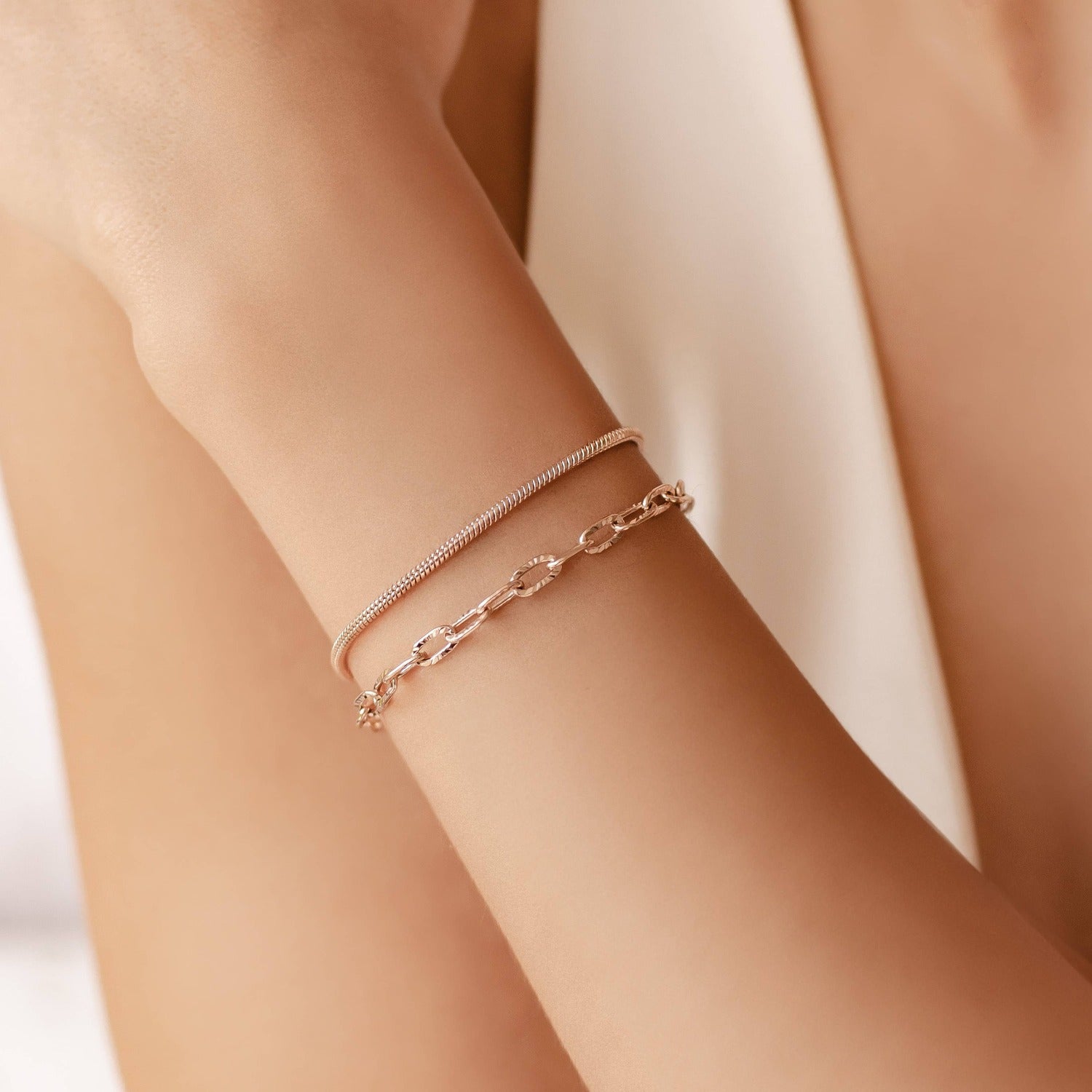 Set Pulseras Serpiente y Eslabones