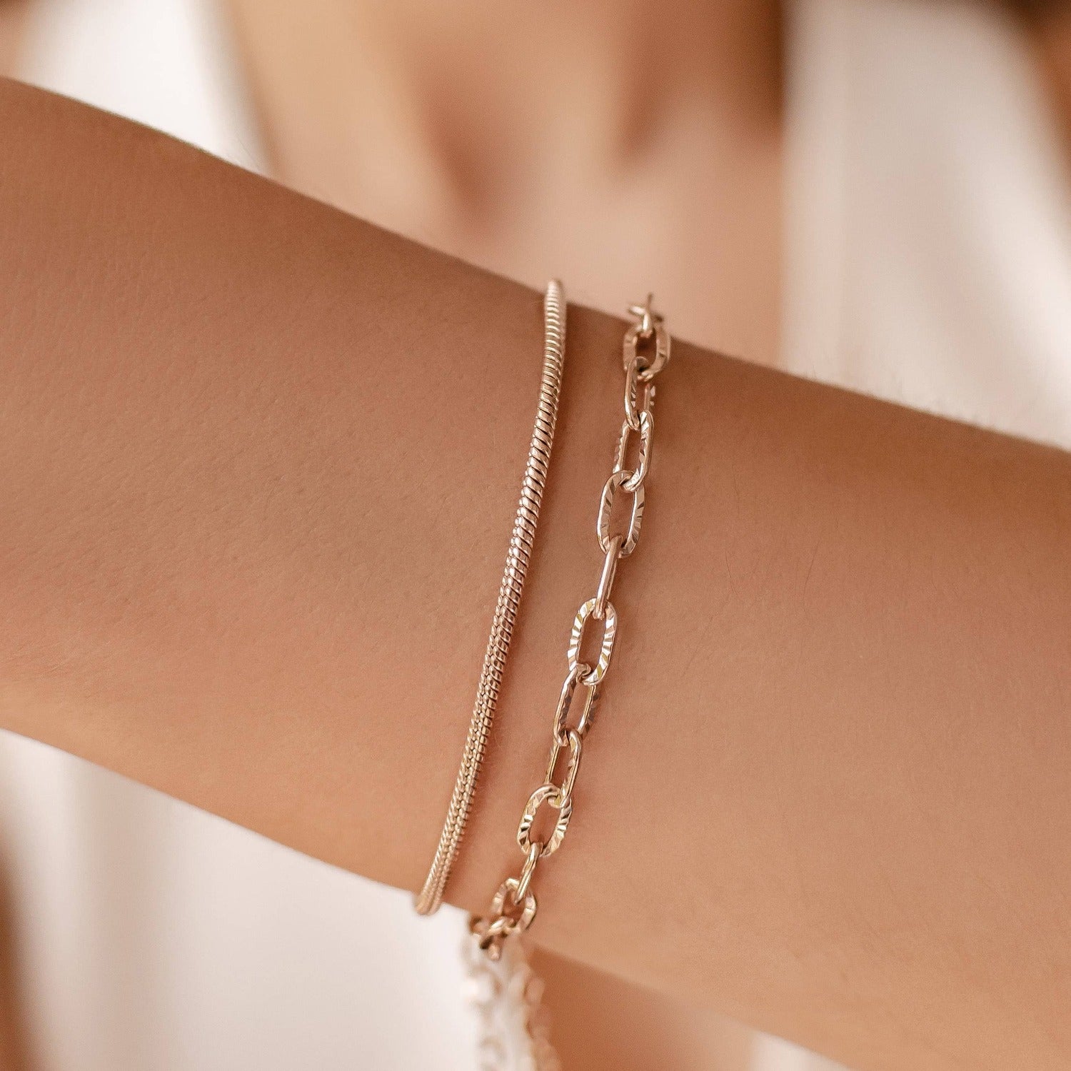 Set Pulseras Serpiente y Eslabones