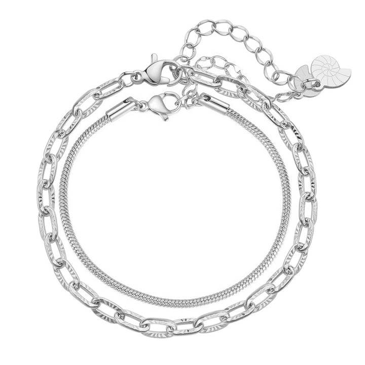 Verdrehtes Schlangen- und Glieder Armband Set