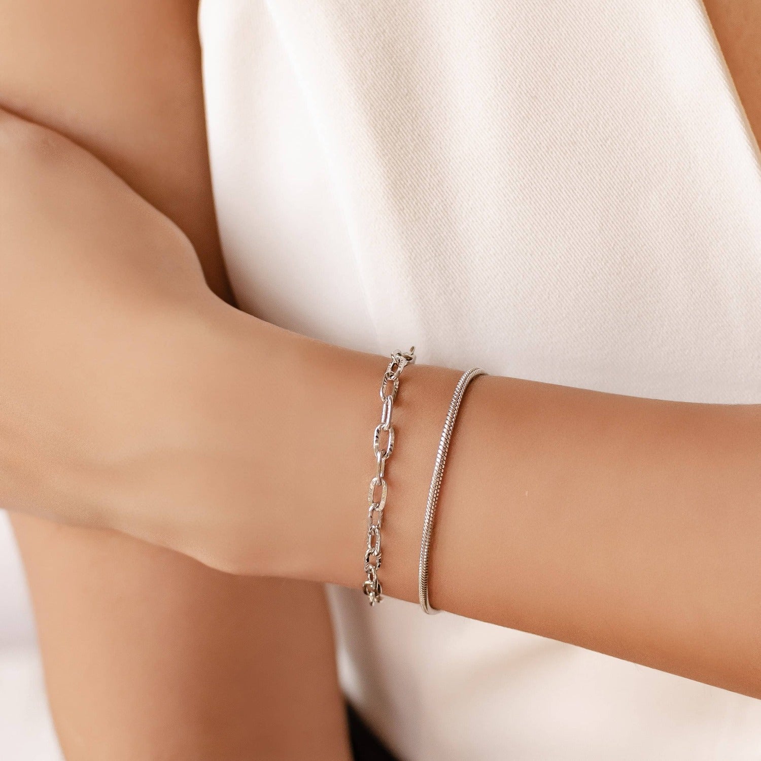 Set Pulseras Serpiente y Eslabones