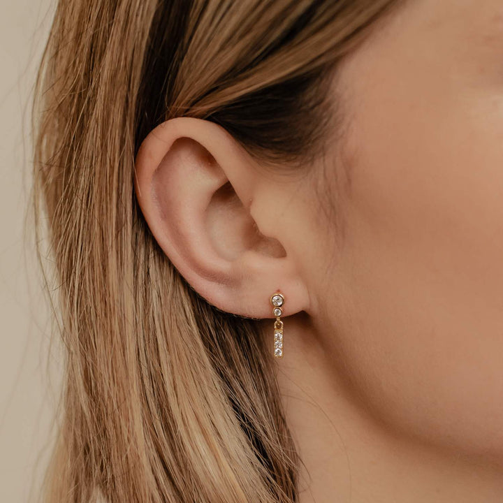 Boucles d’Oreille Deux Orbes et Goutte Argent Sterling