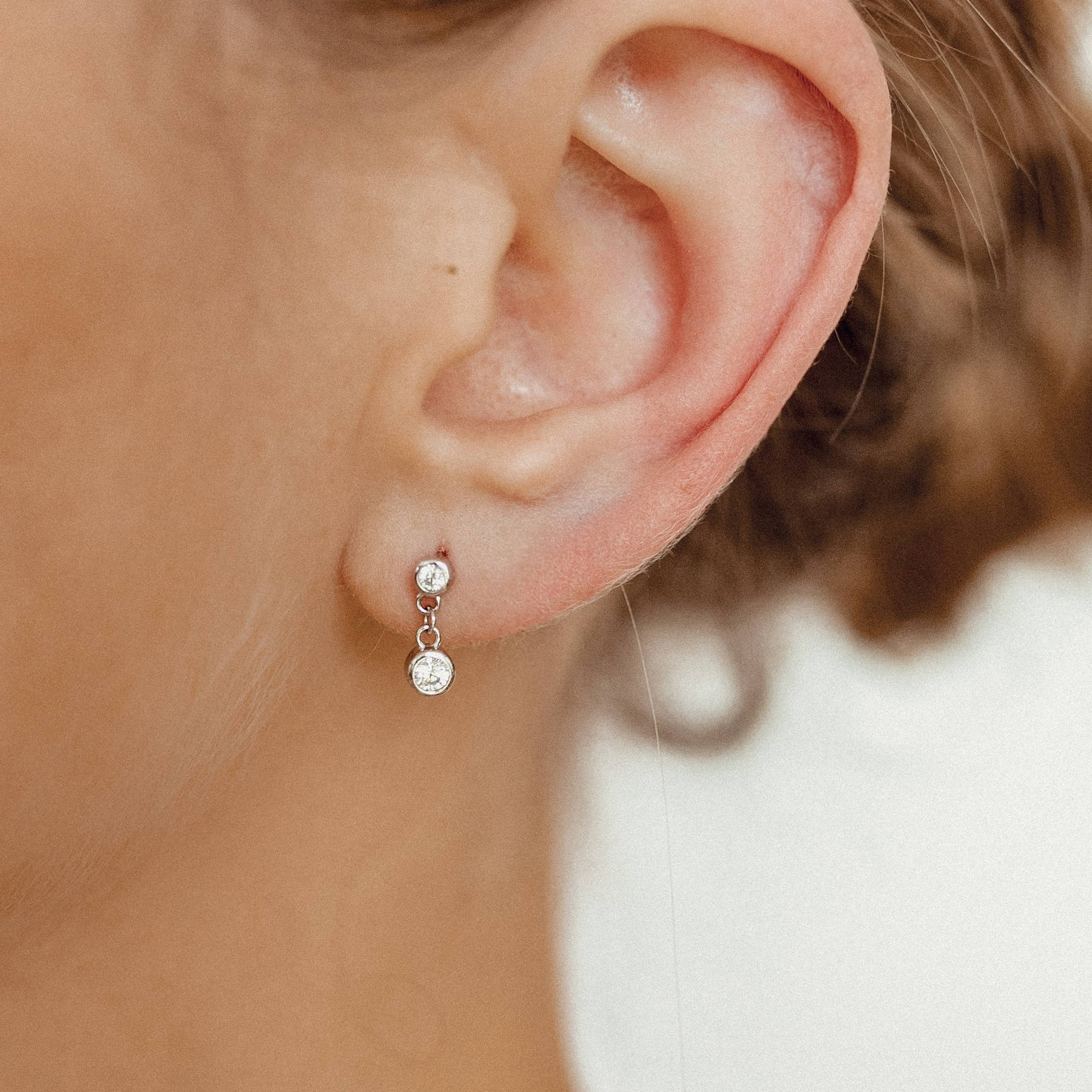 Two Orbs Stud Earrings Sterling Silver