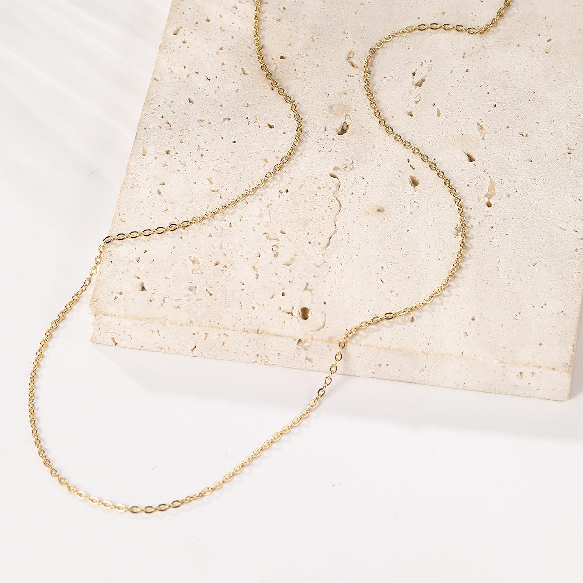 Unisex Cable Chain Necklace Gold