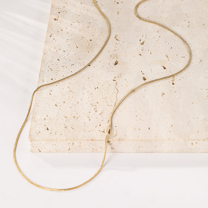 Unisex Runde Schlangenkette Gold