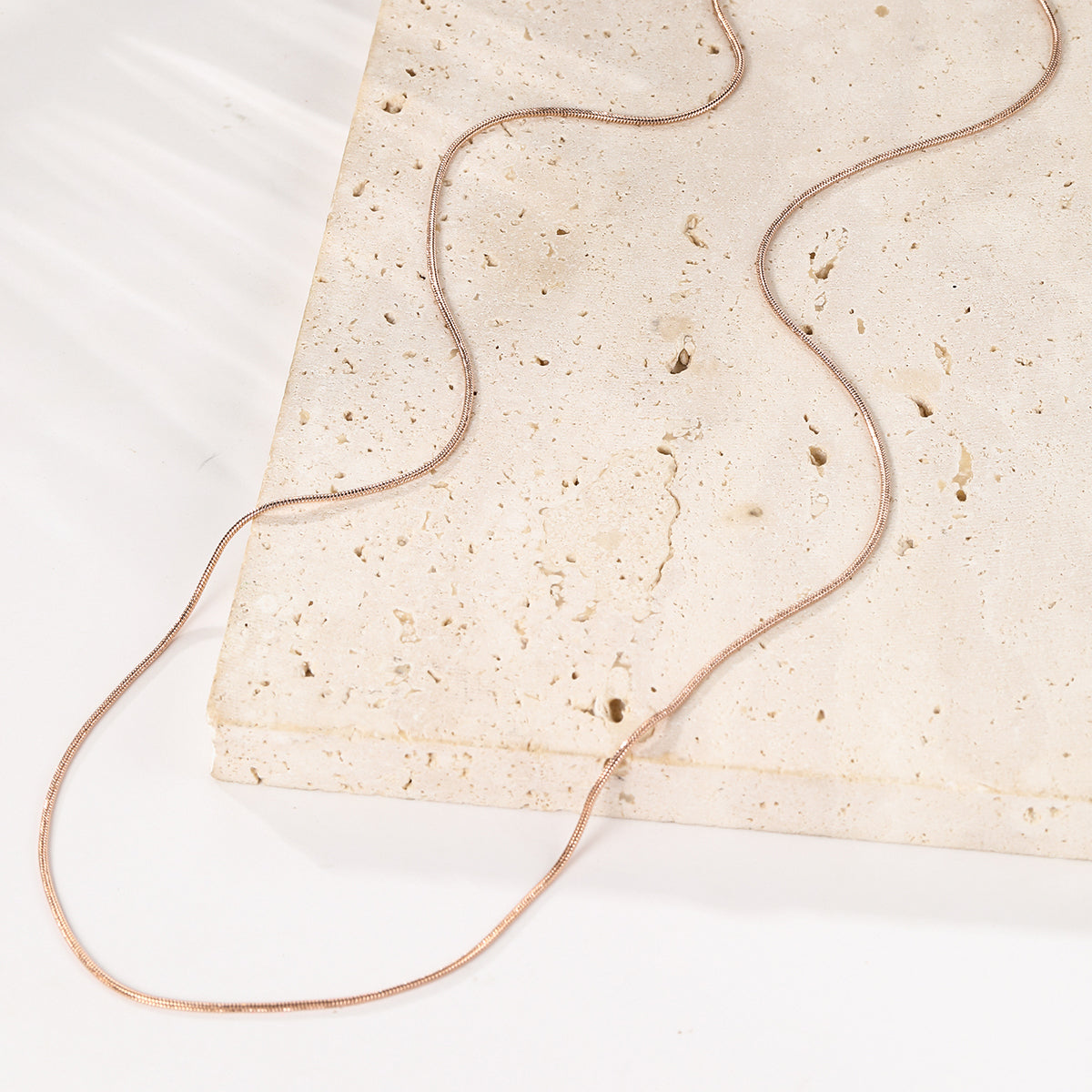 Unisex Rolled Snake Chain Necklace Gold