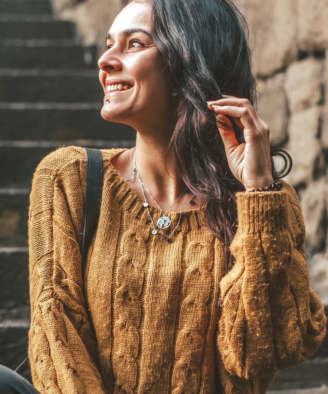 World Map Necklace Silver