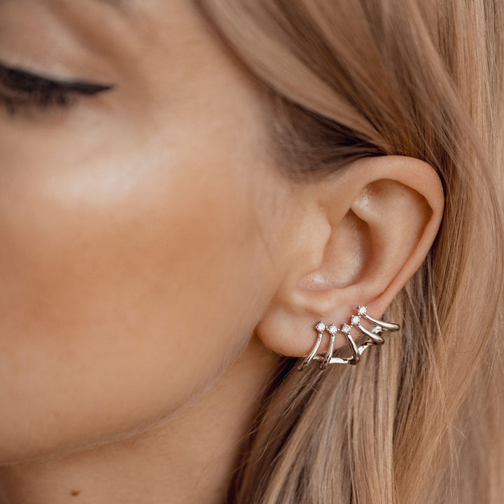 Pendientes Ear Cuff Banda Ala Plata de Ley 925