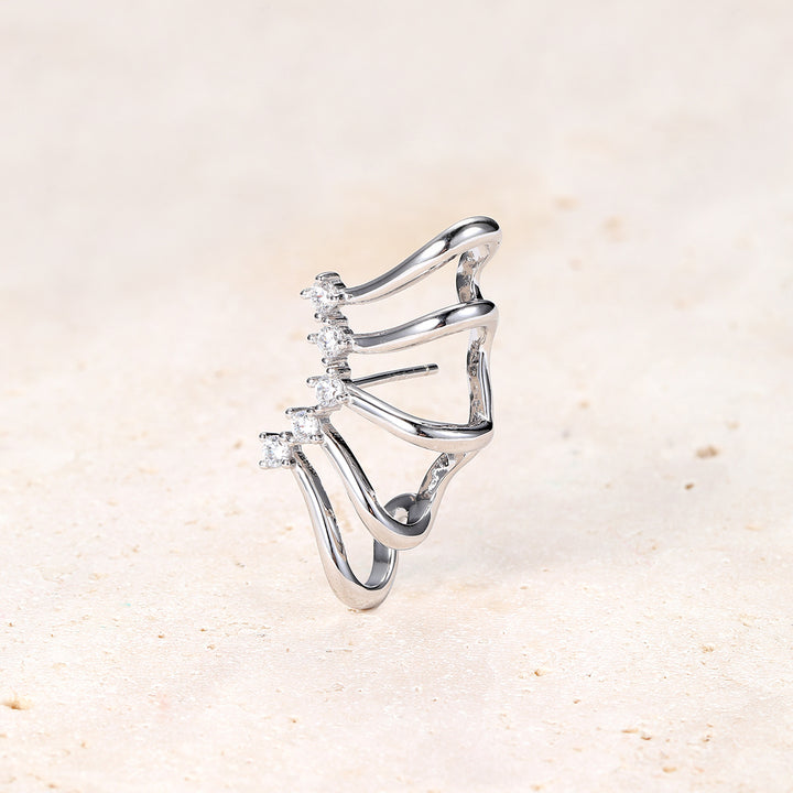Pendientes Ear Cuff Banda Ala Plata de Ley 925