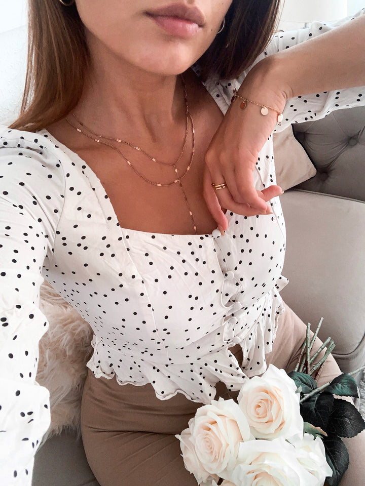 Y Kette Mehrreihig Roségoldfarbe