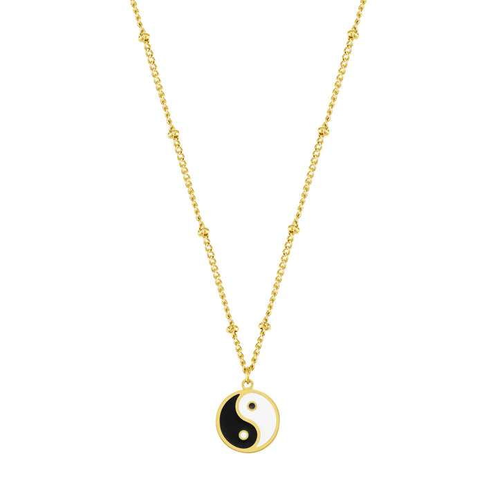 Collier Chaîne à Pompon Yin Yang en Or