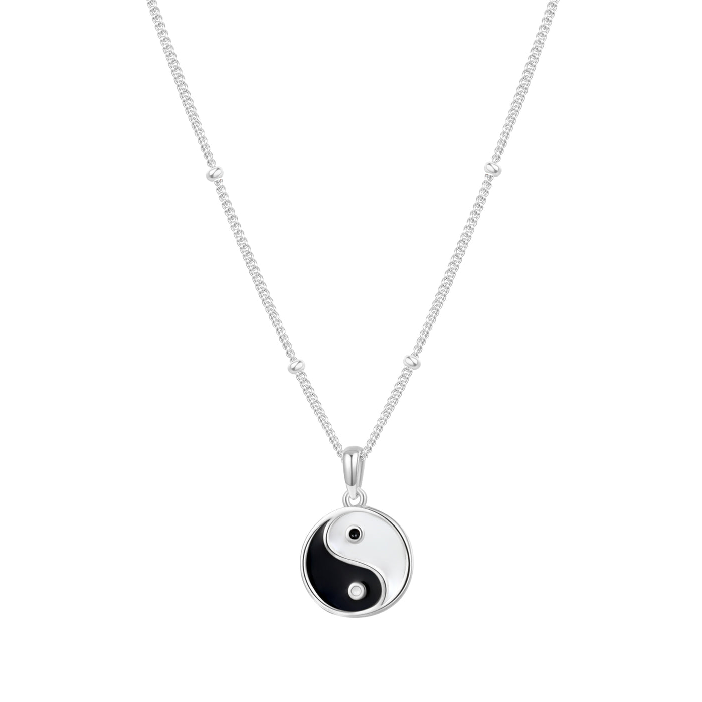 Yin Yang Pendant Necklace Sterling Silver