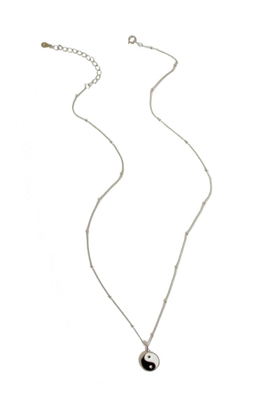 Yin Yang Pendant Necklace Sterling Silver