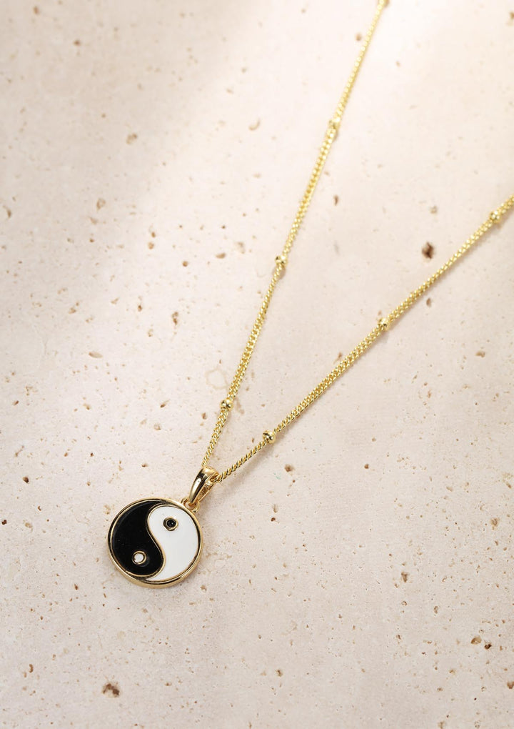 Pendentif Yin Yang Collier Argent Sterling en Or