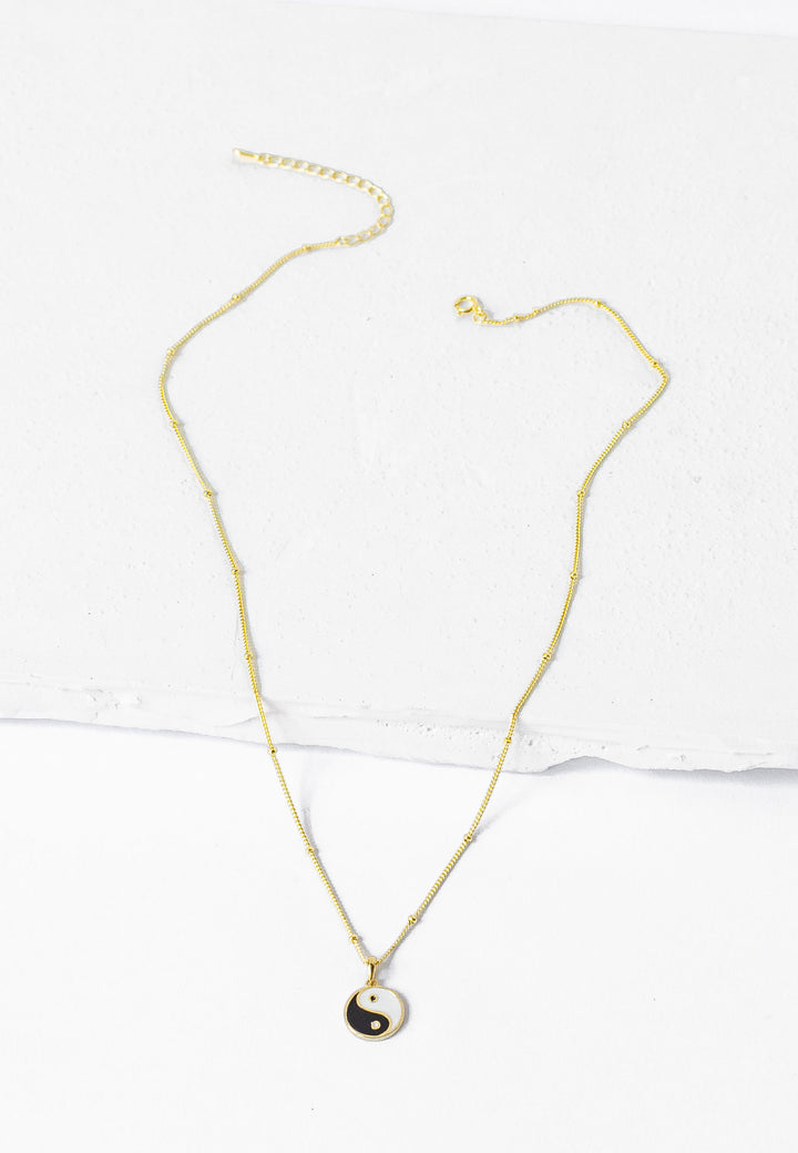 Pendentif Yin Yang Collier Argent Sterling en Or