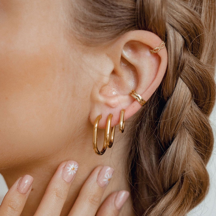 Small Thin Oval Hoop Earrings