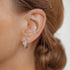 Triple Hoop Fan Gemstones Earrings Sterling Silver