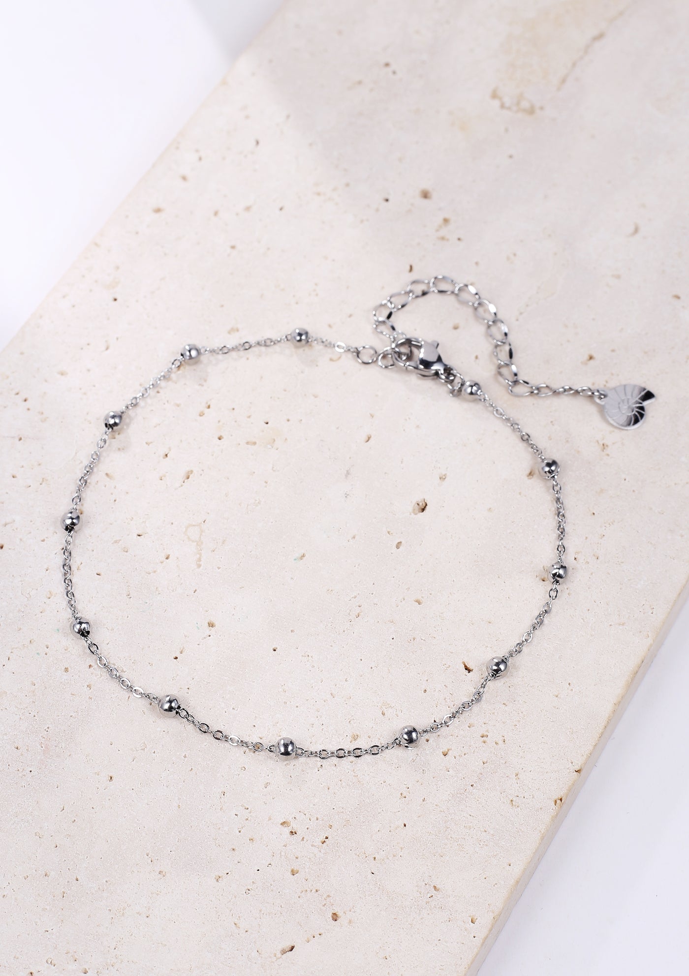 Delicate Ball Chain Anklet Silver