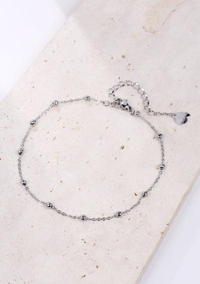 Filigrane Fußkette mit Kugeln in Silber