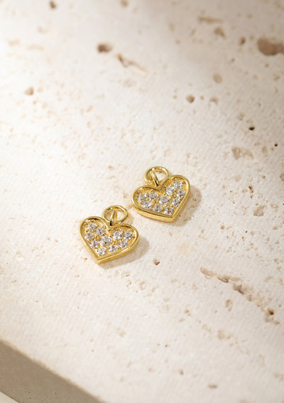 Creolen Herz Anhänger Sterlingsilber in Gold