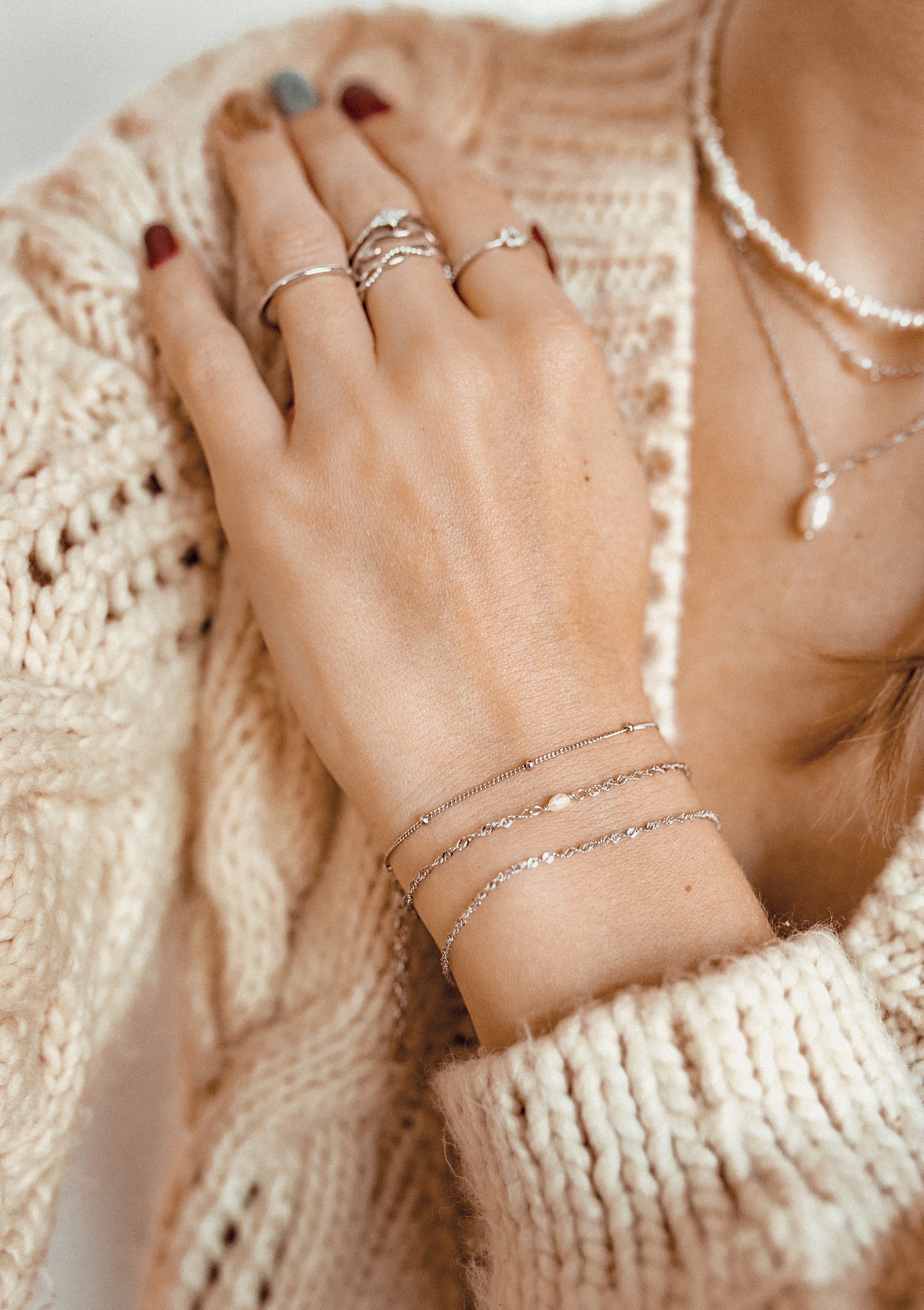 Brazalete Perla Plata de Ley 925