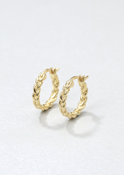 Geflochtene Creolen Sterlingsilber in Gold