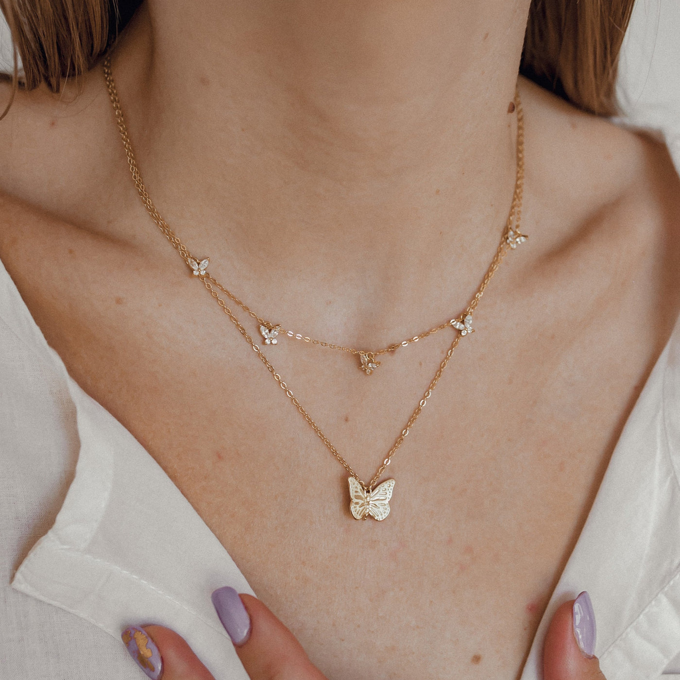 Butterfly Pendant Necklaces Sterling Silver Gold – Hey Happiness