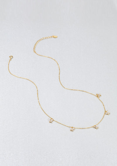 Butterfly Pendant Necklaces Sterling Silver Gold