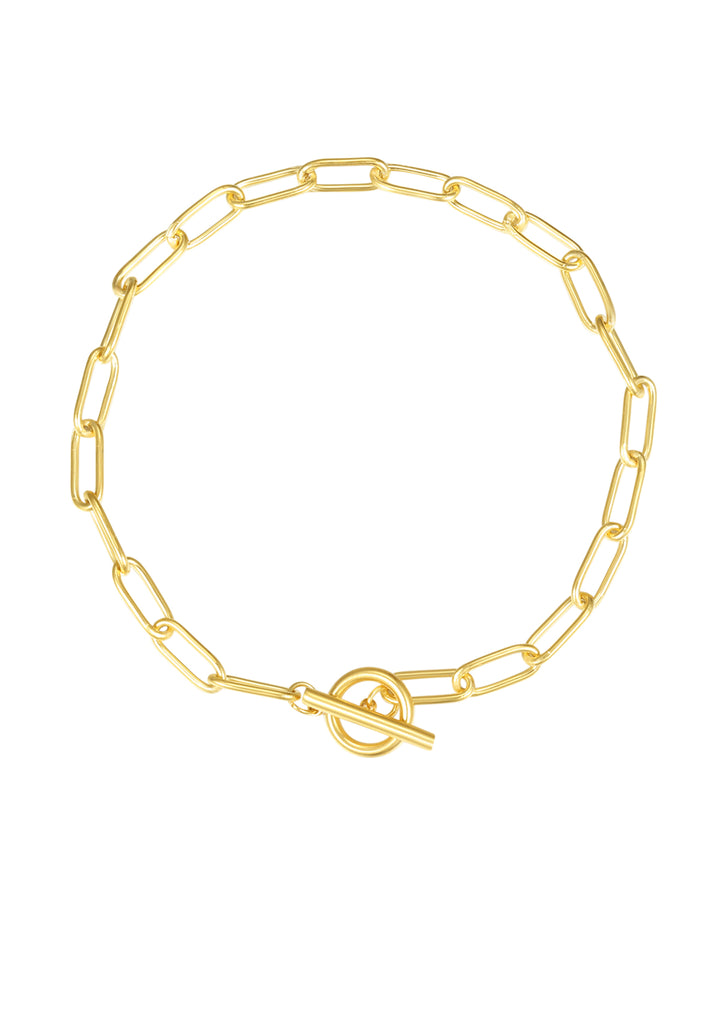 Brazalete de Barra T Cadena Gruesa en Oro