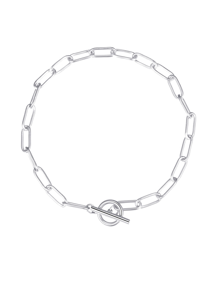 Chunky Chain T-Bar Bracelet Silver