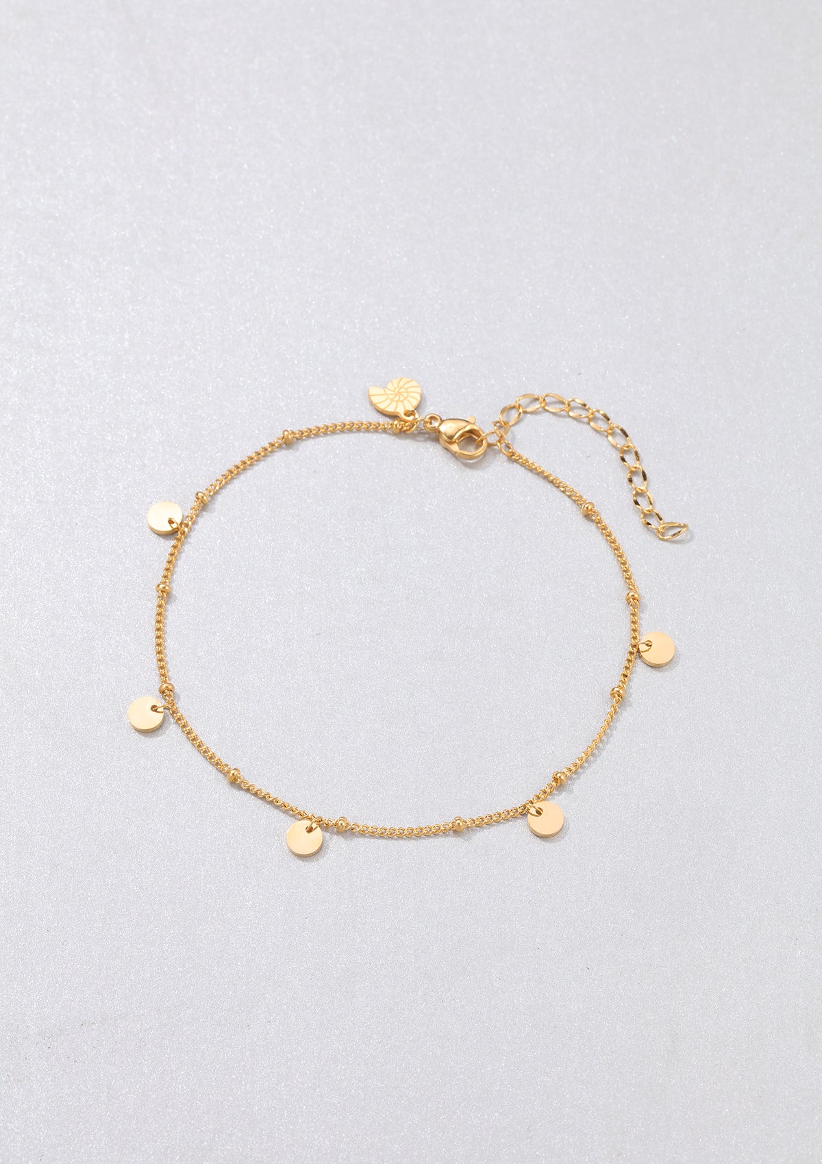 Bracelet de Cheville Chaîne Bobbles Cercles en Or