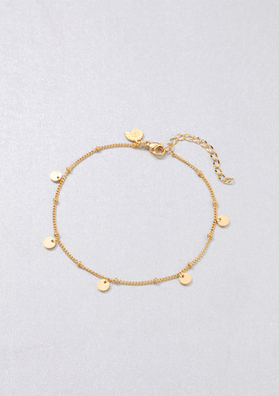 Bracelet de Cheville Chaîne Bobbles Cercles en Or