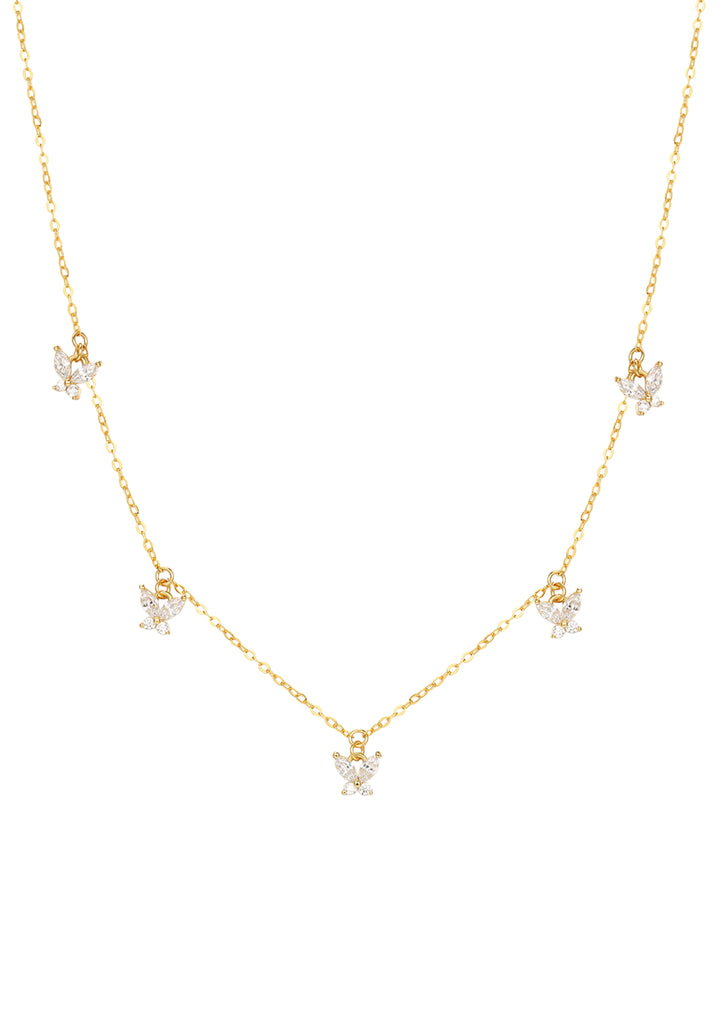 Conjunto de Collares con Margaritas y Mariposas en Oro