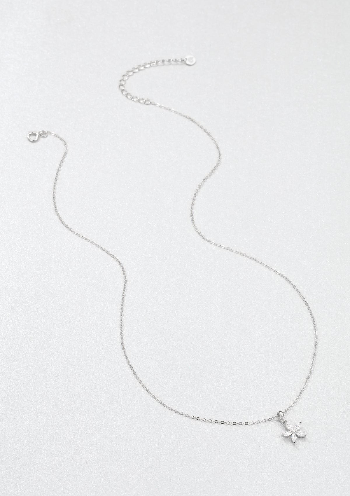 Gänseblümchen und Schmetterling Ketten Set Silber