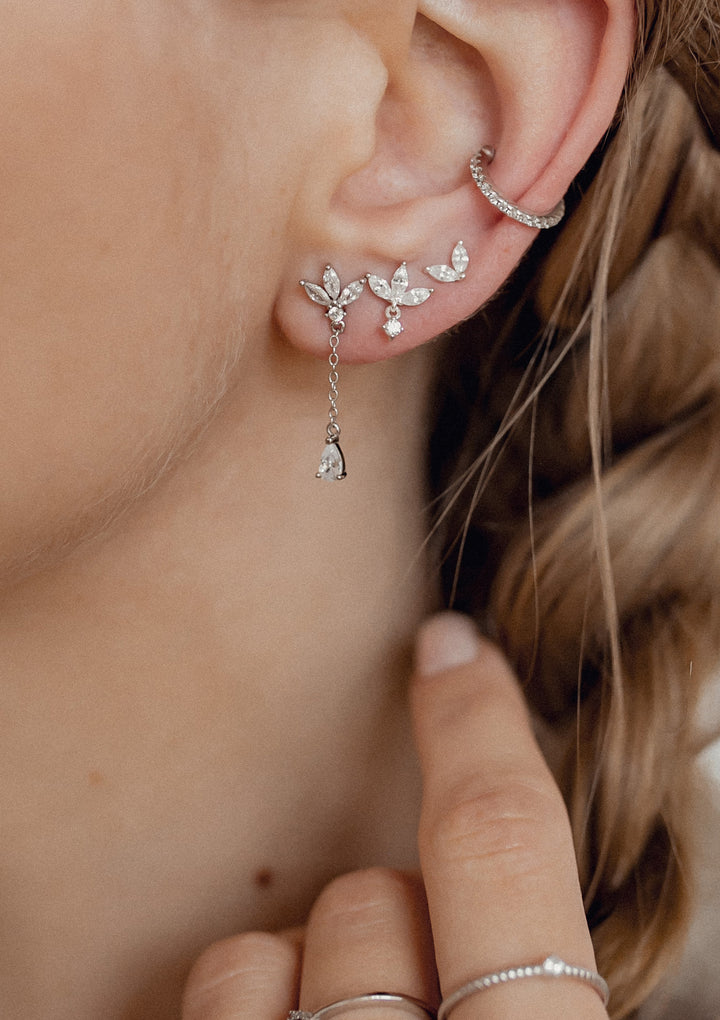 Délicat Ensemble Clous d'Oreilles Empilables Argent Sterling