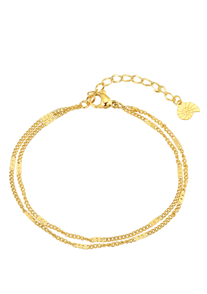 Panzerarmband Zweireihig in Gold