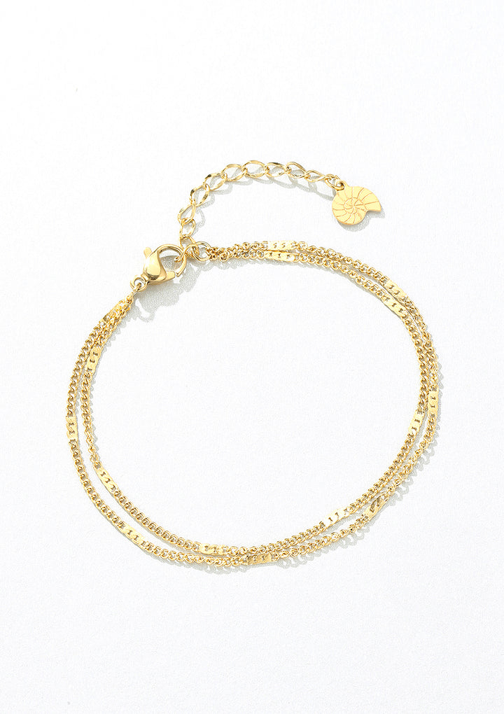 Panzerarmband Zweireihig in Gold
