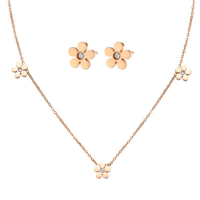 Forget-Me-Not Charm Necklace Rose Gold