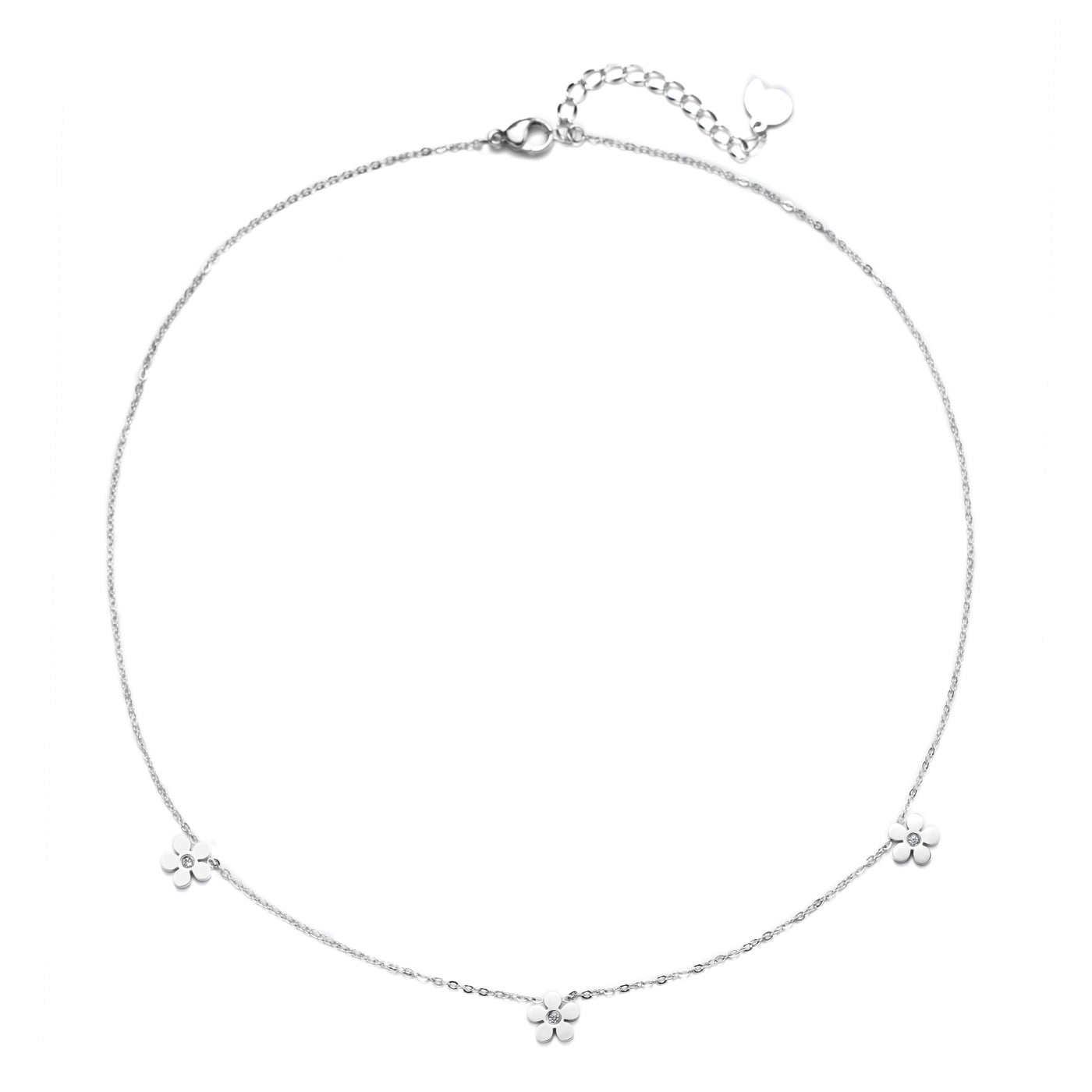 Forget-Me-Not Charm Necklace Silver