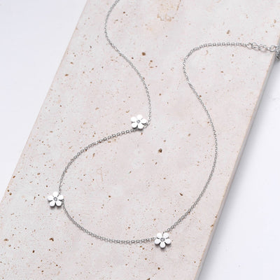 Forget-Me-Not Charm Necklace Silver
