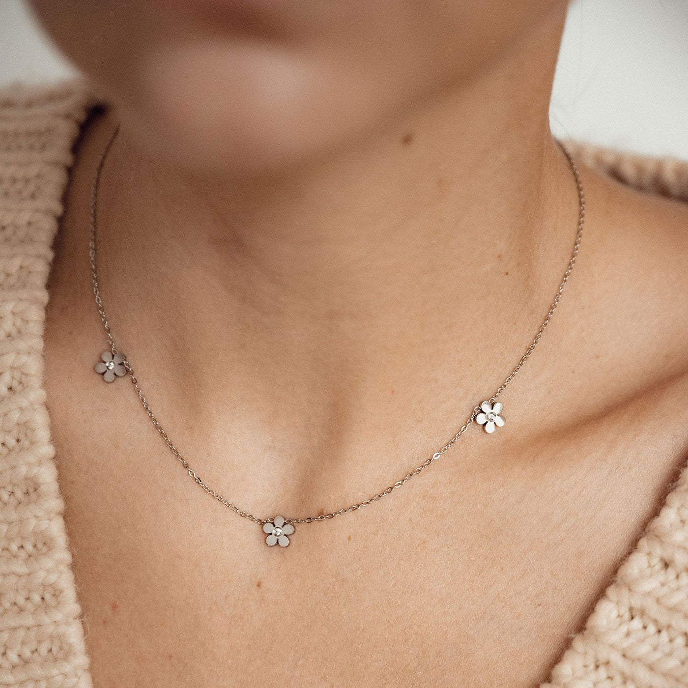 Collier Charm Forget-Me-Not en Argent