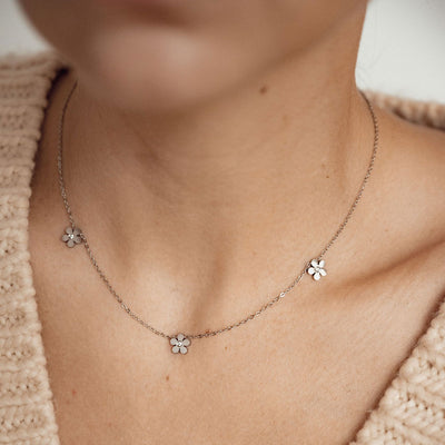 Collier Charm Forget-Me-Not en Argent