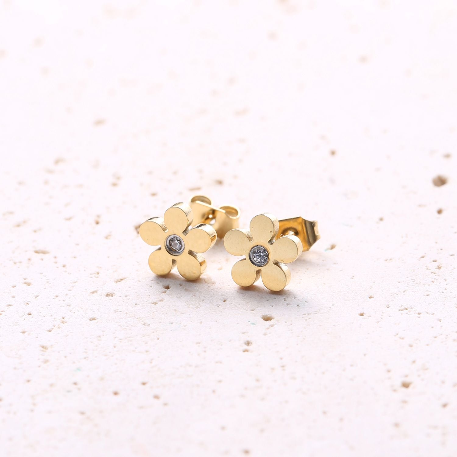 Vergissmeinnicht Ohrstecker in Gold