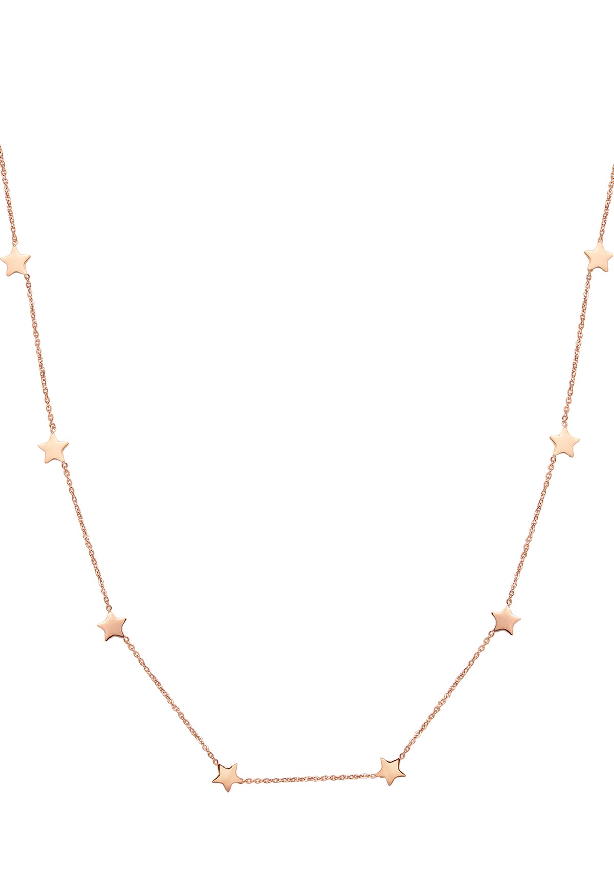 Colliers Multi Rangs Etoiles et Lune en Or Rose