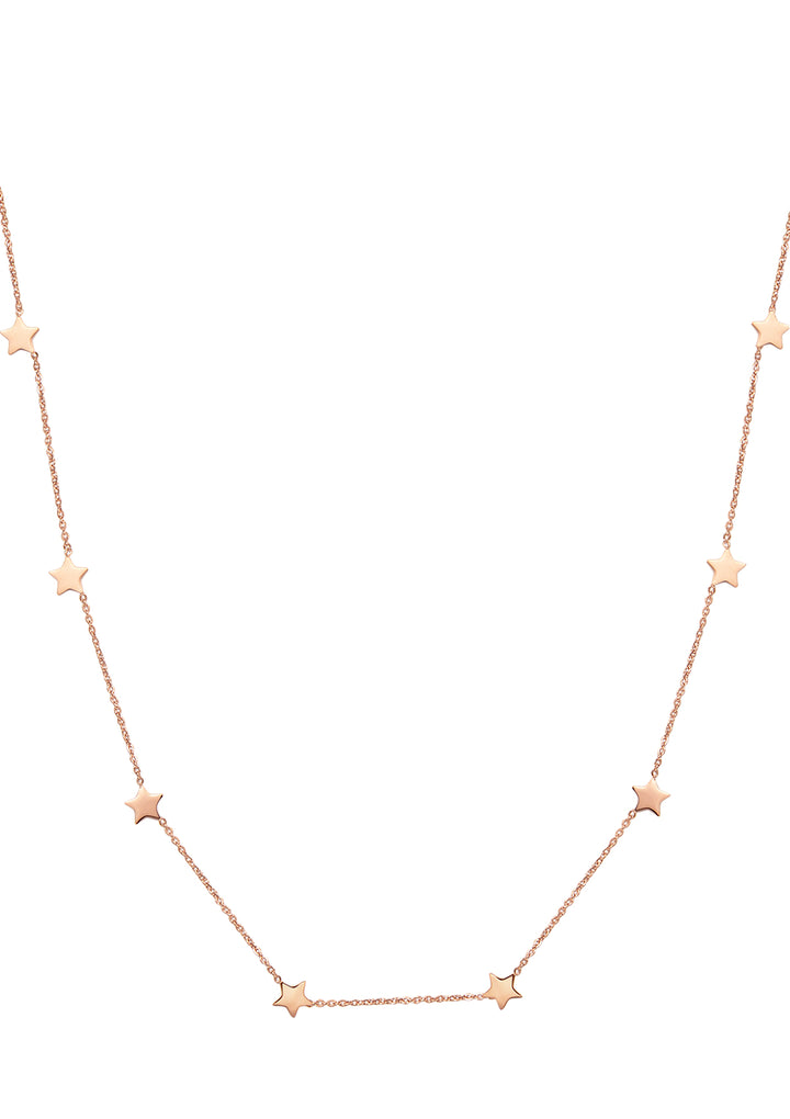Collares a Capas con Estrellas y Luna en Oro Rosa