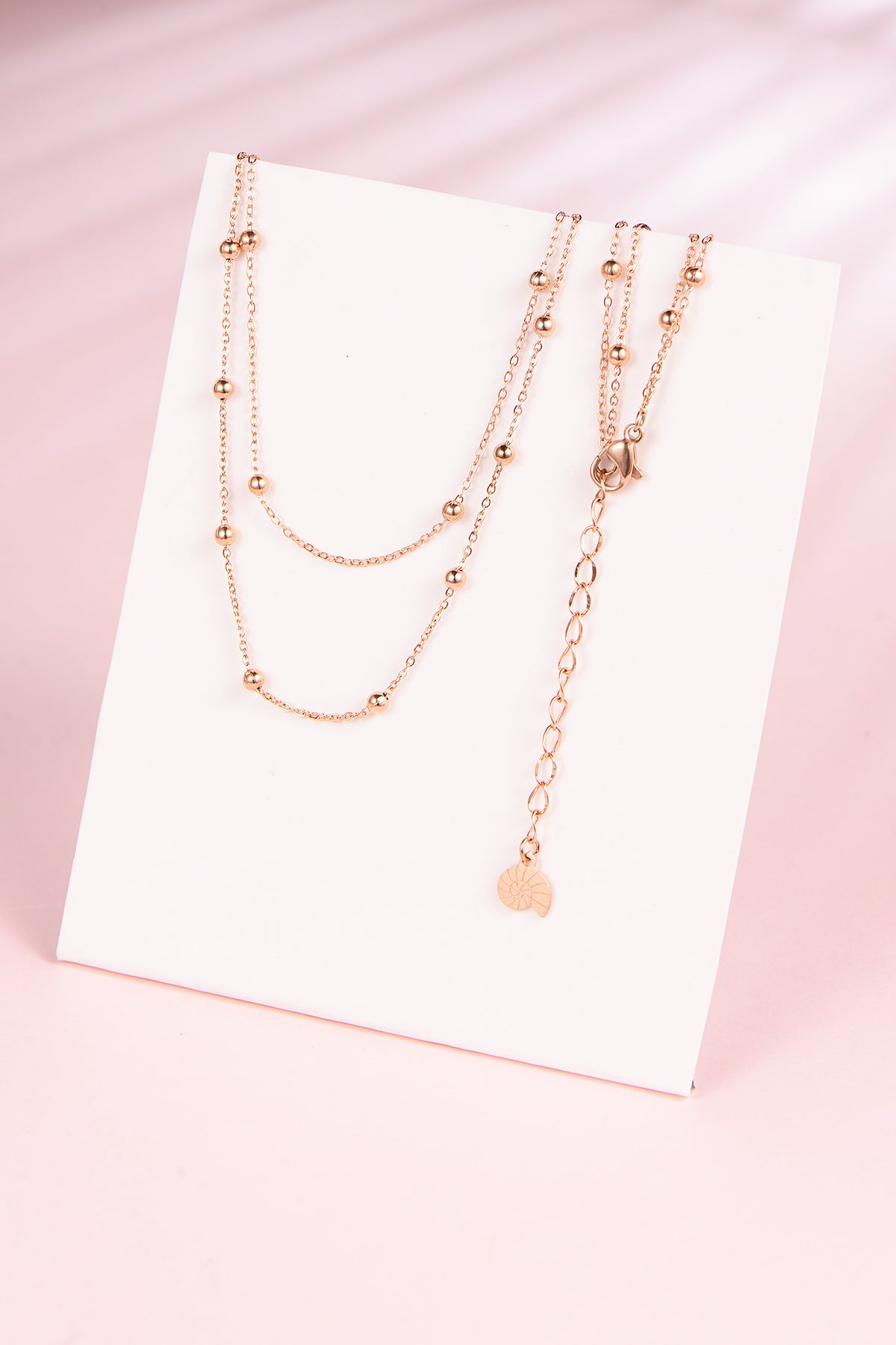 Layering Necklaces Stars and Moon in Rose Gold