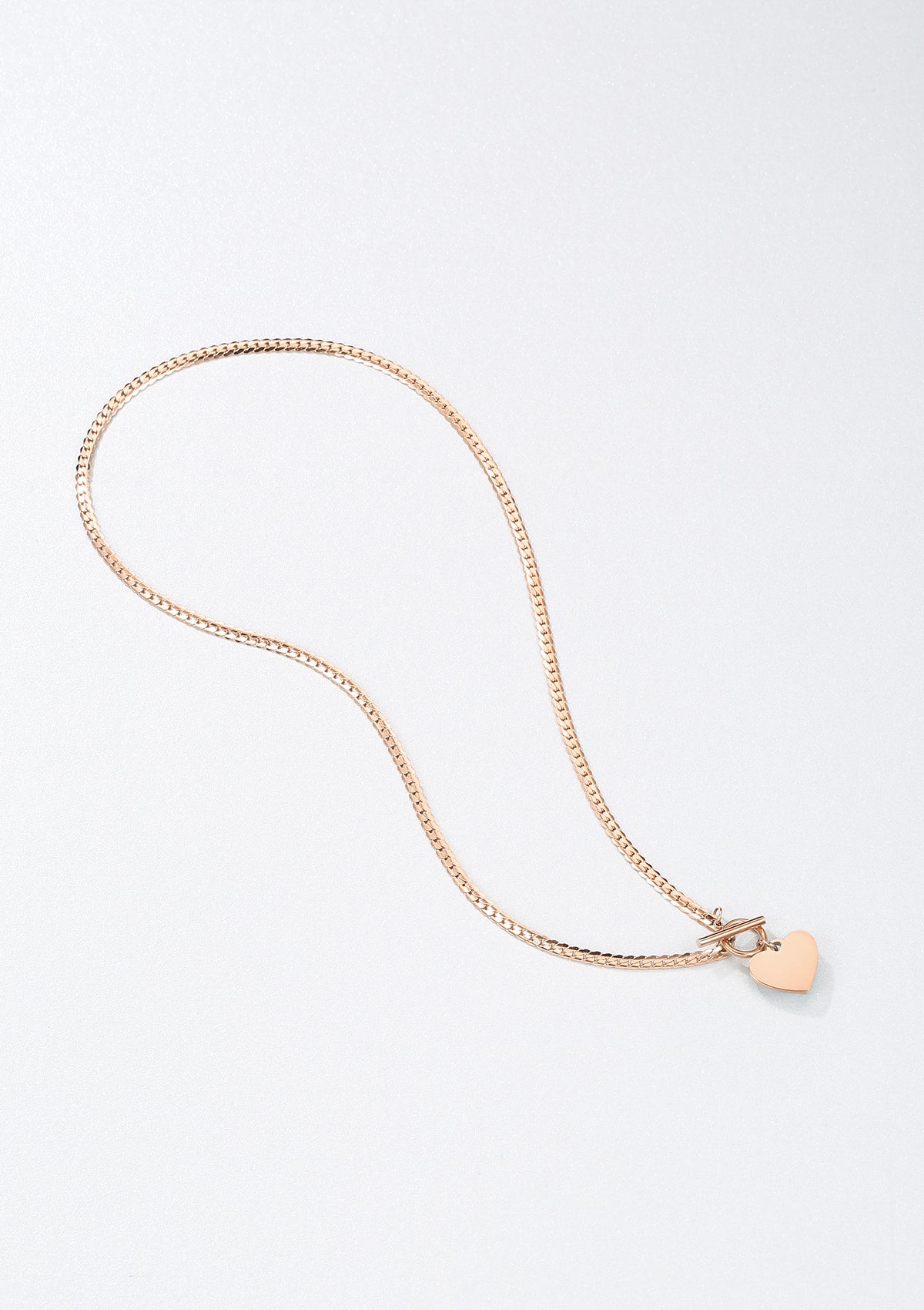 Layering Set Curb Chain and Heart Necklace